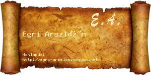 Egri Arszlán névjegykártya